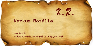 Karkus Rozália névjegykártya