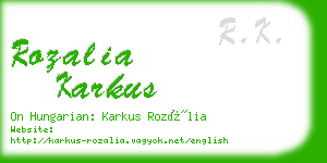 rozalia karkus business card